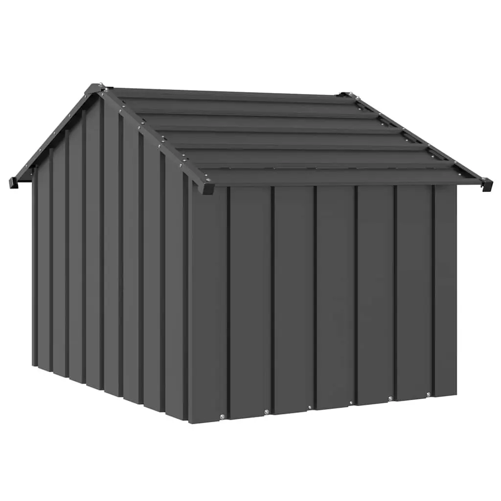Dog House Roof Shelter Galvanised Steel Outdoor Pet Kennel 83 x 130 x 85 cm Anthracite