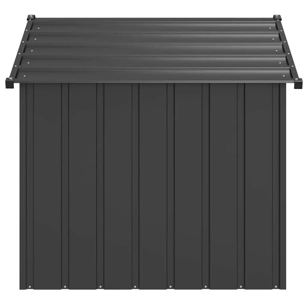Dog House Outdoor Pet Shelter Galvanised Steel 131 x 101 x 102 cm Anthracite