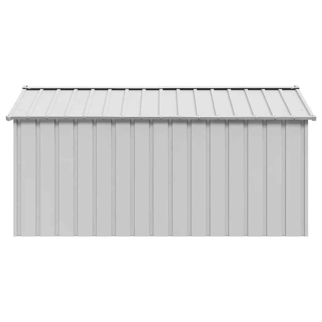 Dog House Outdoor Pet Shelter Grey Galvanised Steel 114 x 202 x 101 cm