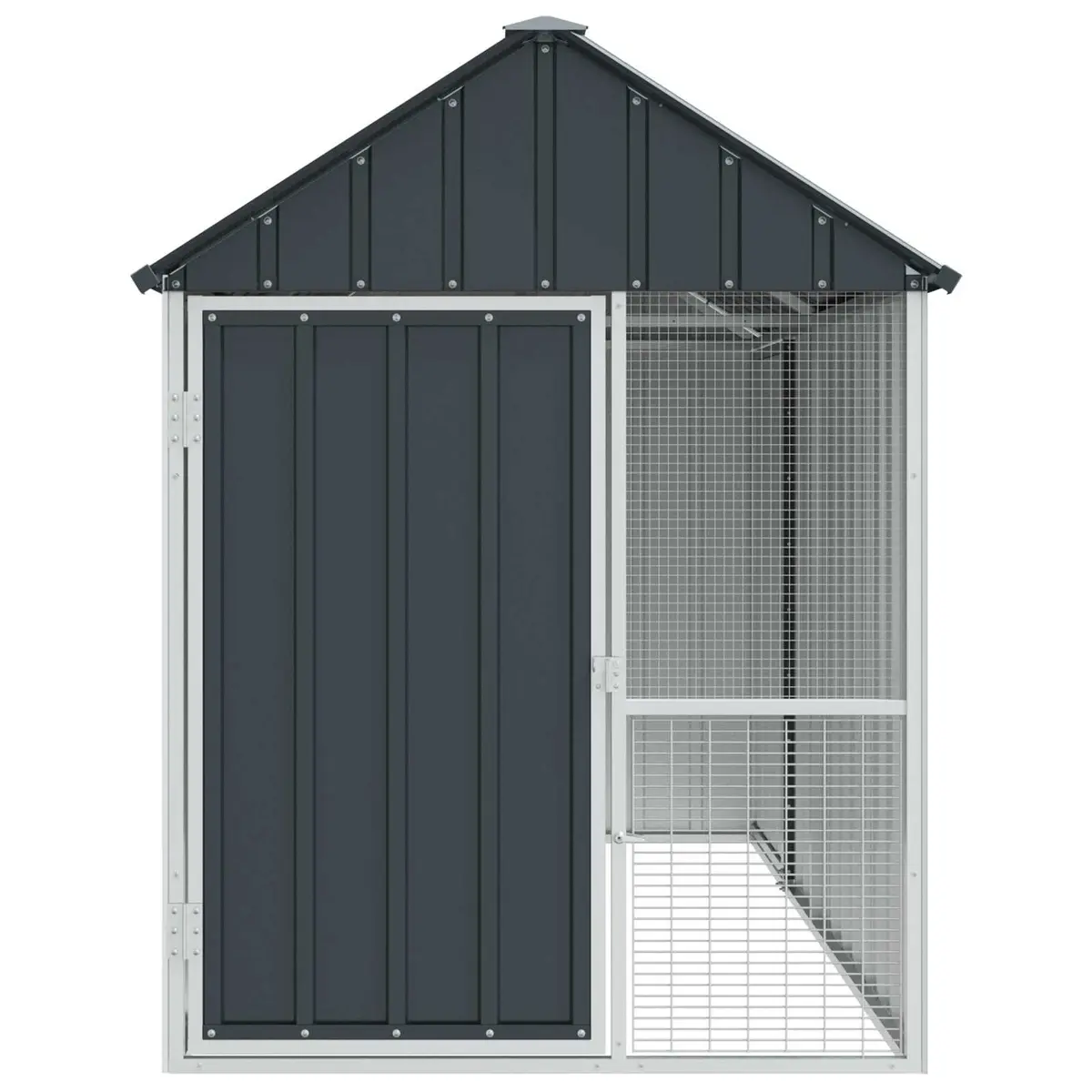 Bird Cage Outdoor Garden Aviary Rectangular Anthracite Galvanised Steel