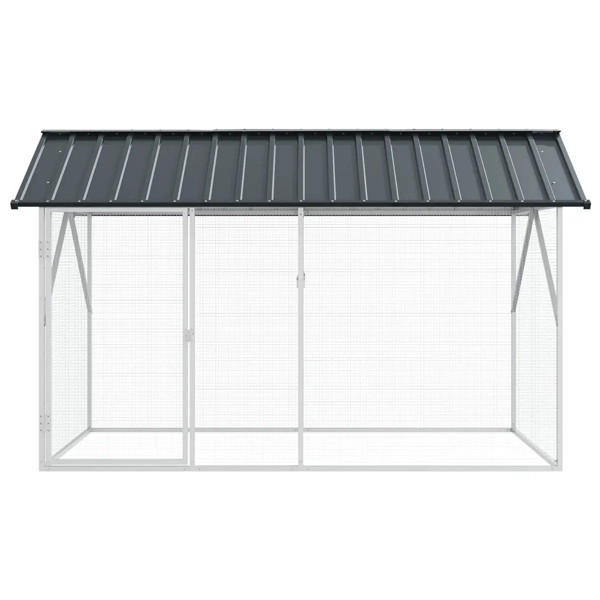 Bird Cage Outdoor Galvanised Steel 227 x 112 x 141 cm Anthracite
