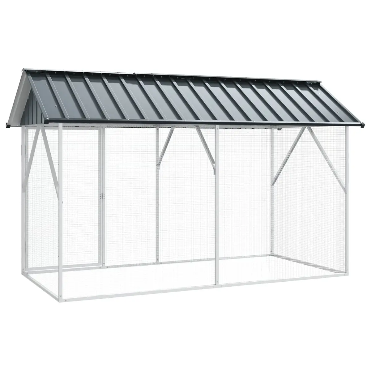 Bird Cage Outdoor Galvanised Steel 227 x 112 x 141 cm Anthracite