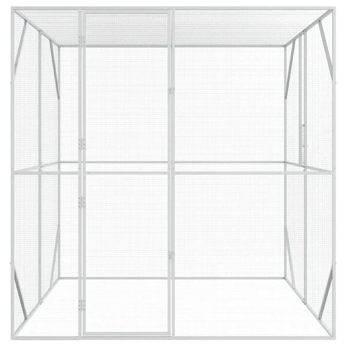 Outdoor Bird Cage Anthracite Galvanised Steel 209 x 202 x 214 cm Garden Aviary