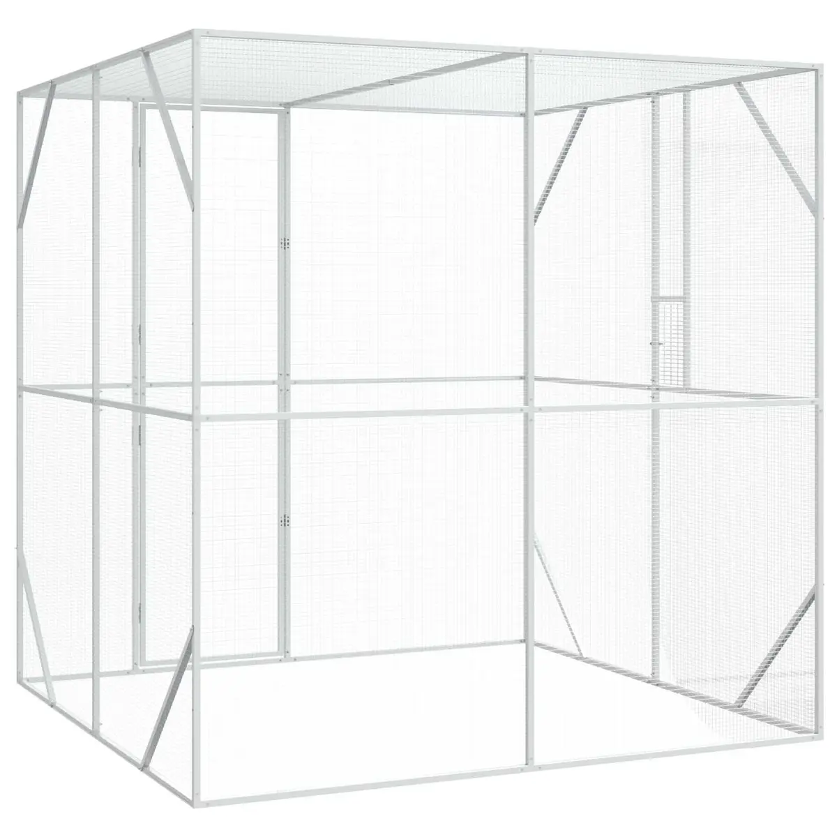 Outdoor Bird Cage Anthracite Galvanised Steel 209 x 202 x 214 cm Garden Aviary