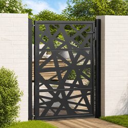 Reliable Black Steel Garden Gate with Practical Features