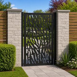 Reliable Black Laser-Cut Garden Gate 100x150 cm