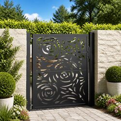 Reliable Black Steel Garden Gate, Perfect for Security Needs