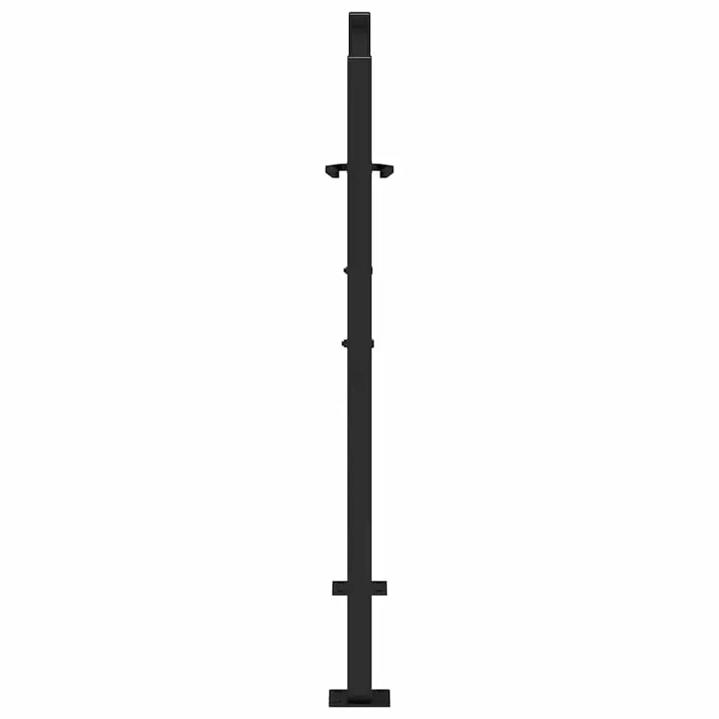 Garden Gate Black 100x100 cm Steel Flame Design Outdoor Patio Entrance Lockable