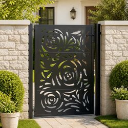 Reliable Black Steel Garden Gate 100x125cm for Your Home
