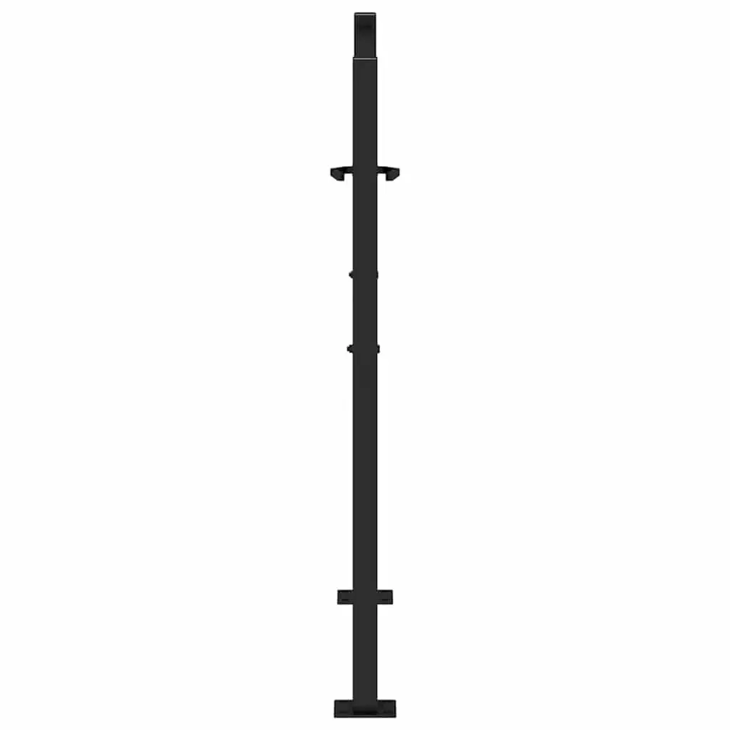 Garden Gate Black 100x100 cm Steel Cross Design Outdoor Fence Entry Lockable