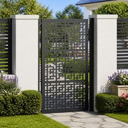 Reliable and Stylish Black Steel Garden Gate 100x150 cm