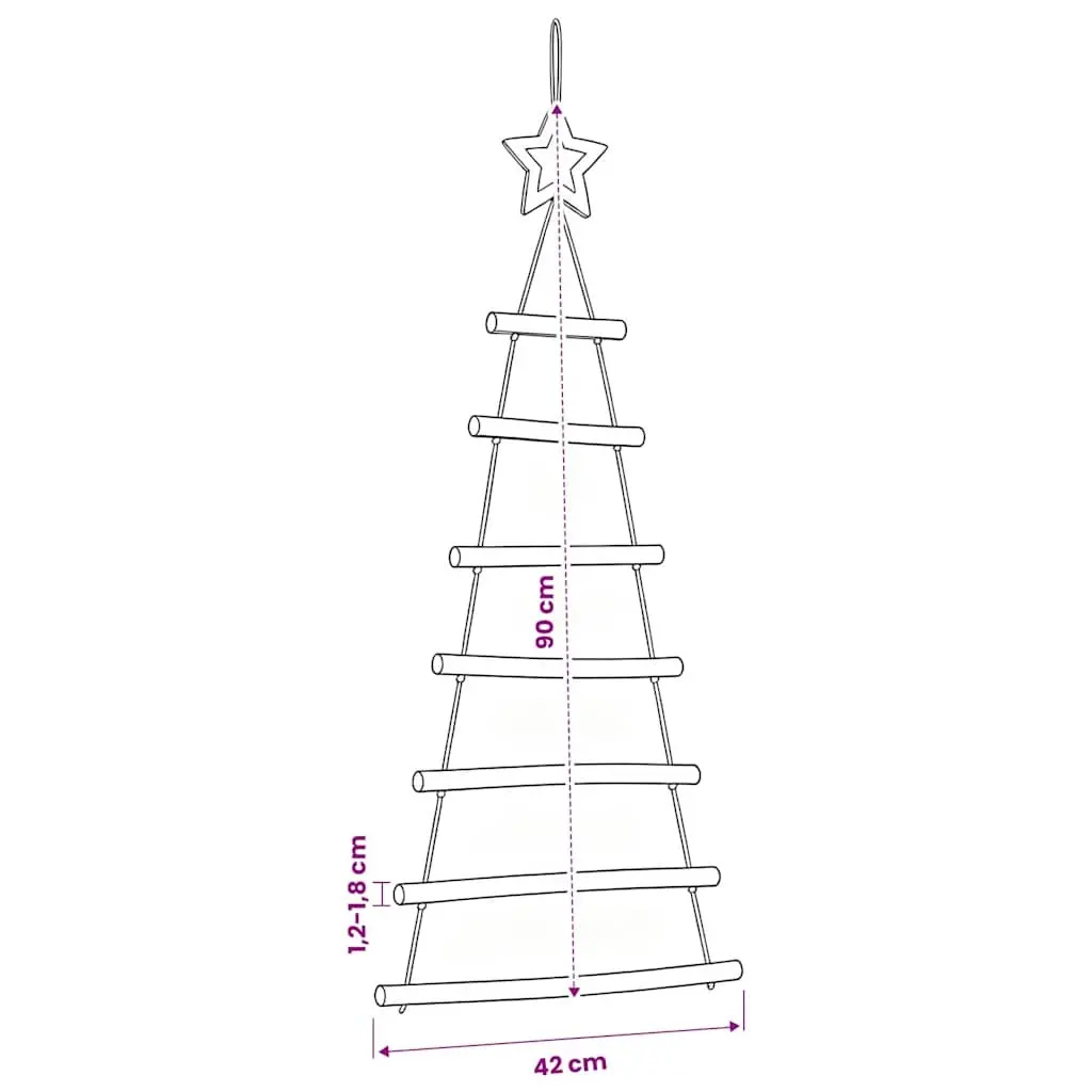 Hanging Christmas Tree Decorations Natural Wood Branch Wall Decor 42x90cm 2 Piece