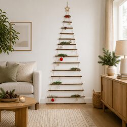 Hanging Christmas Tree Decoration Natural Wood Branches 100x210cm Wall Door