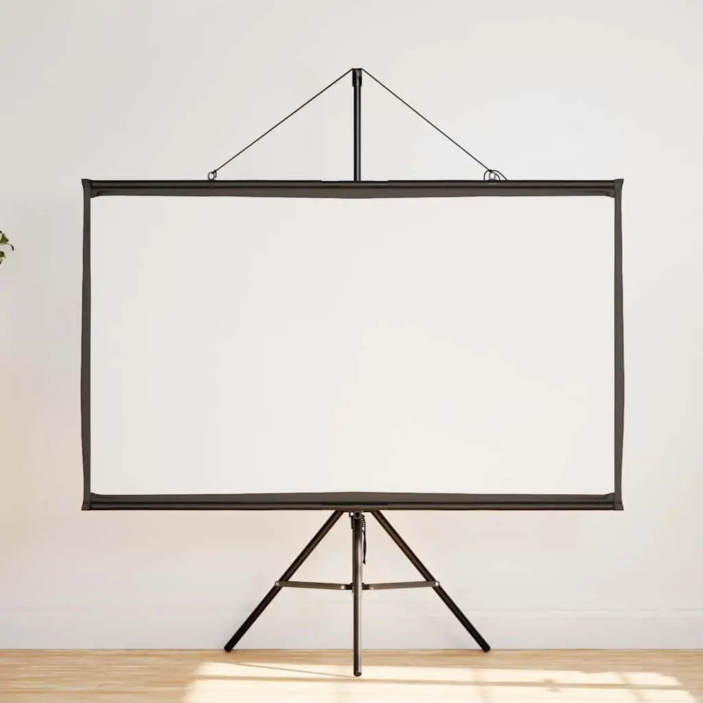 Projection Screen 60 Inch 16:9 Tripod Stand Portable Matte White Home Theater