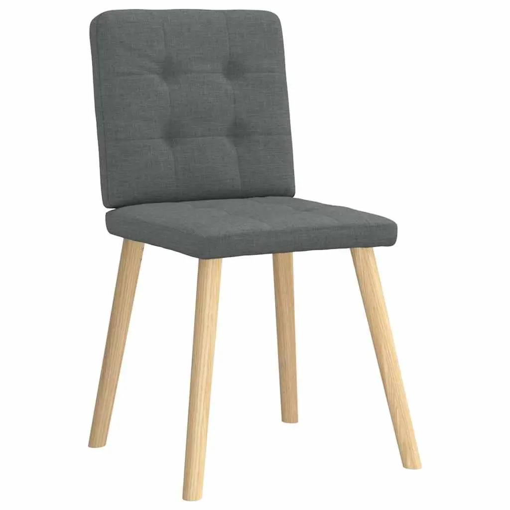 Dining Chairs Grey Fabric 2 Piece Kitchen Living Room Seating Furniture Set