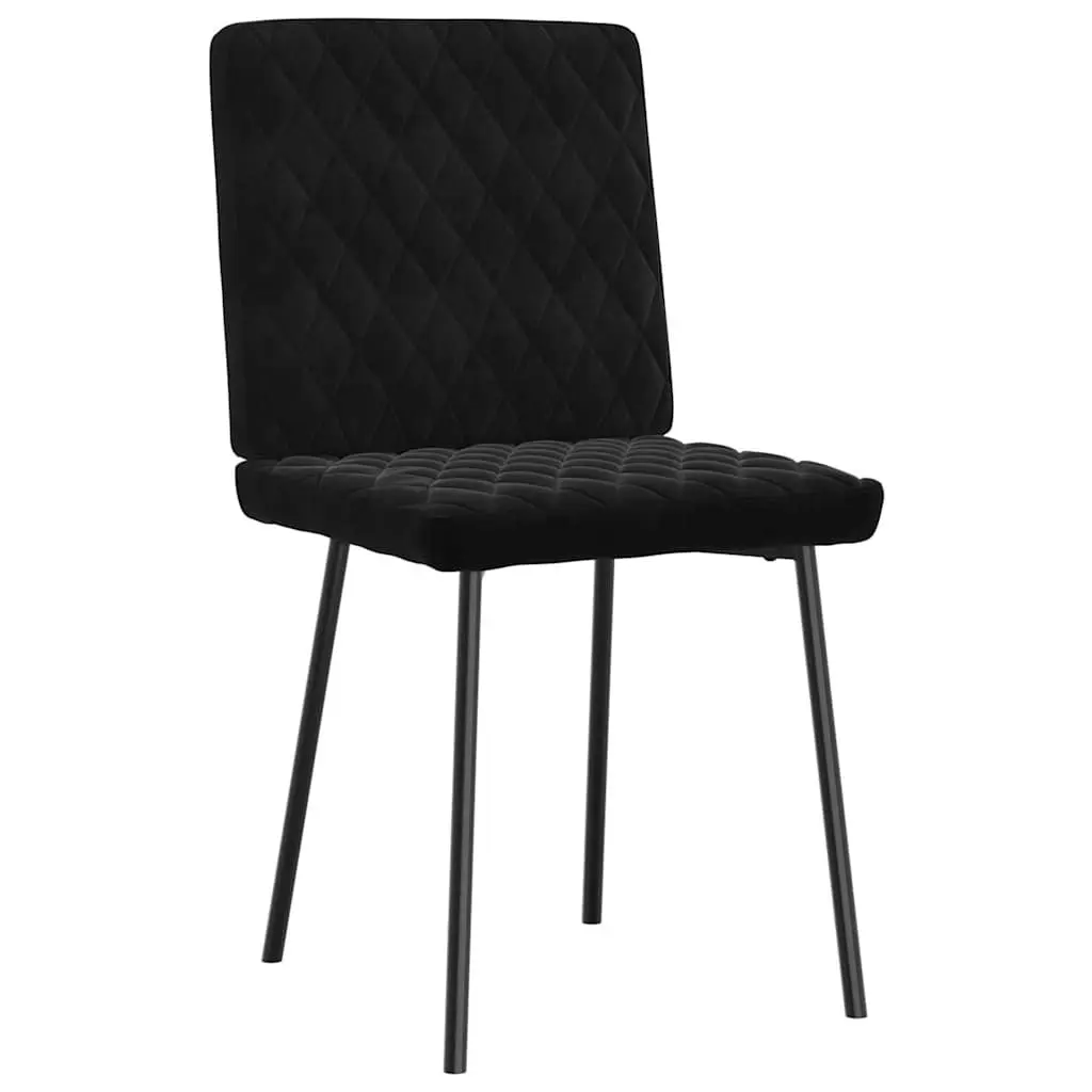 Dining Chairs 2 pcs Black Velvet Kitchen Room Seating