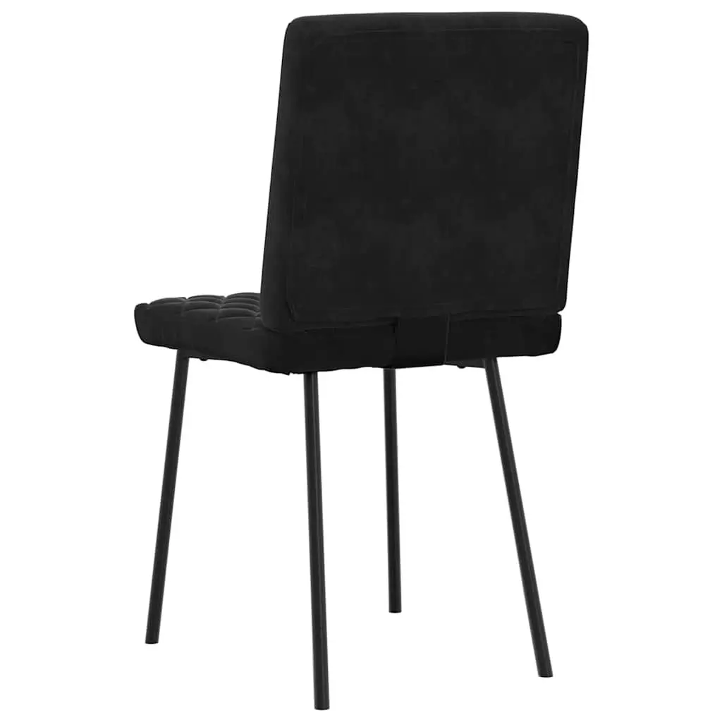 Dining Chairs 2 pcs Black Velvet Kitchen Room Seating