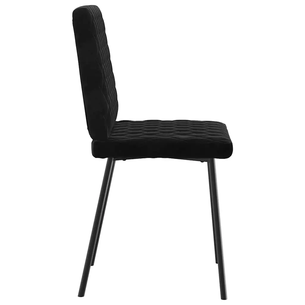 Dining Chairs 2 pcs Black Velvet Kitchen Room Seating