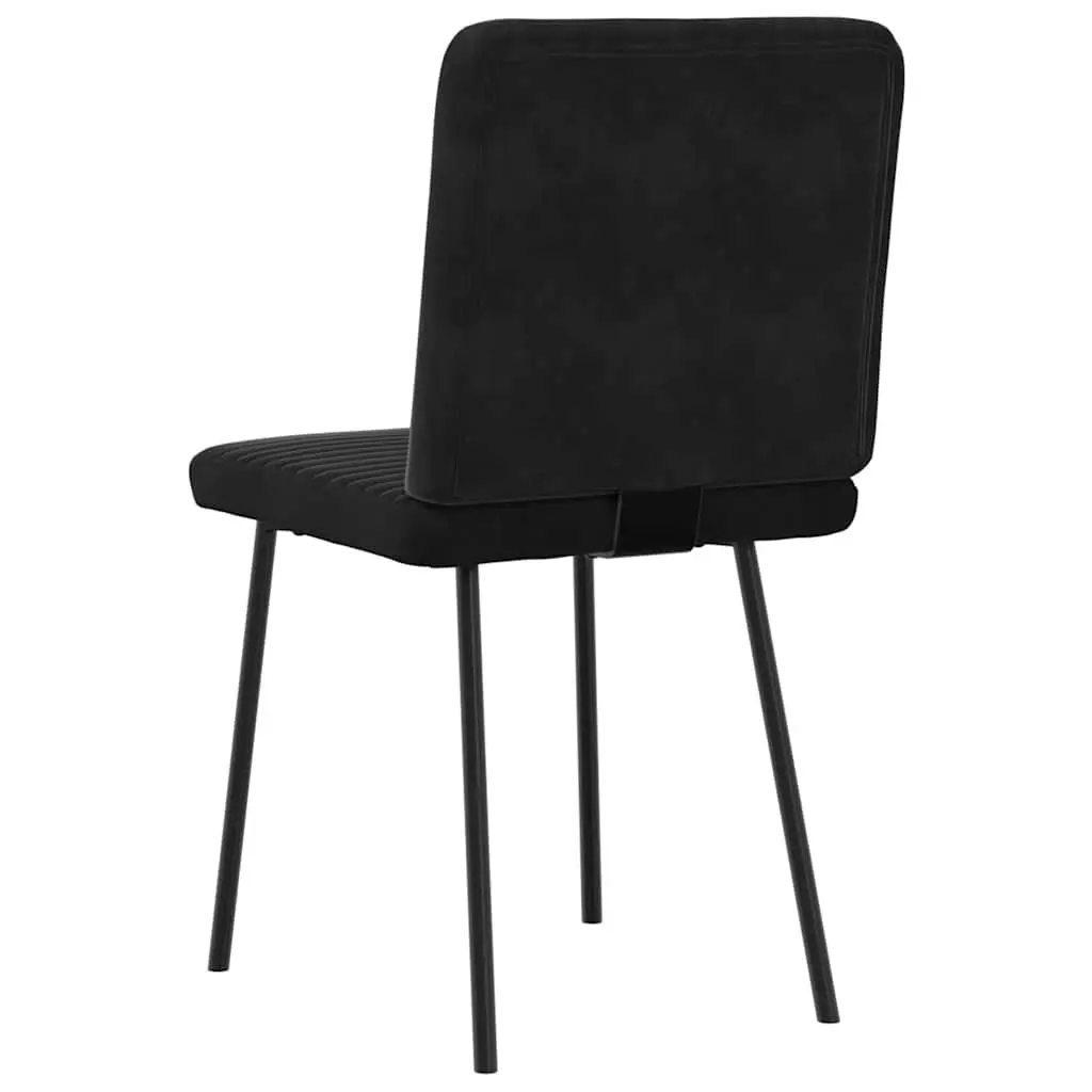 Dining Chairs Set of 2 Black Velvet Kitchen Room Furniture Foam Padded Seat