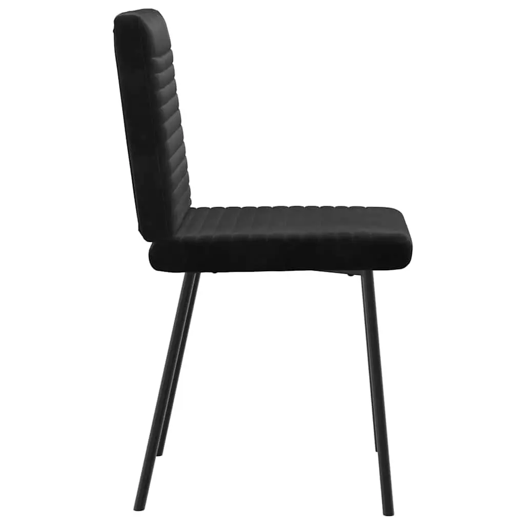 Dining Chairs Set of 2 Black Velvet Kitchen Room Furniture Foam Padded Seat