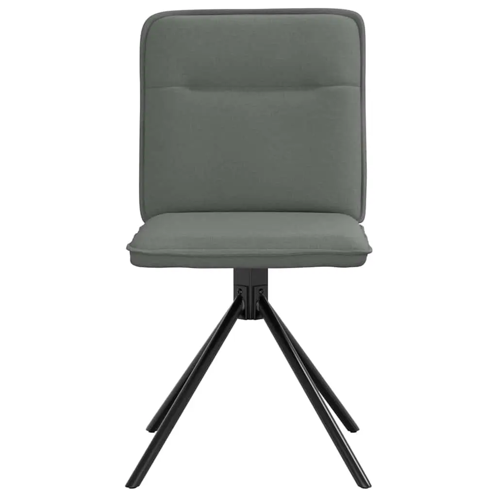 Dining Chairs 2 pcs Grey Fabric Swivel Ergonomic Kitchen Room Seating
