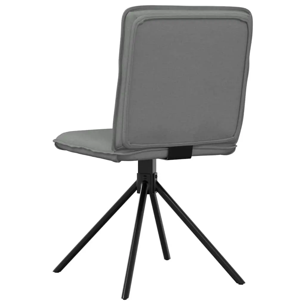 Dining Chairs 2 pcs Grey Fabric Swivel Ergonomic Kitchen Room Seating