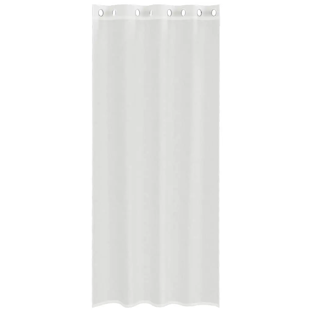Voile Curtains Semi-Transparent Window Panels 2 pcs White