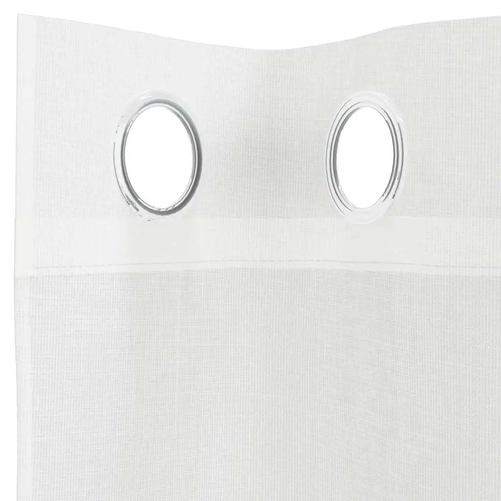 Voile Curtains Semi-Transparent Window Panels 2 pcs White