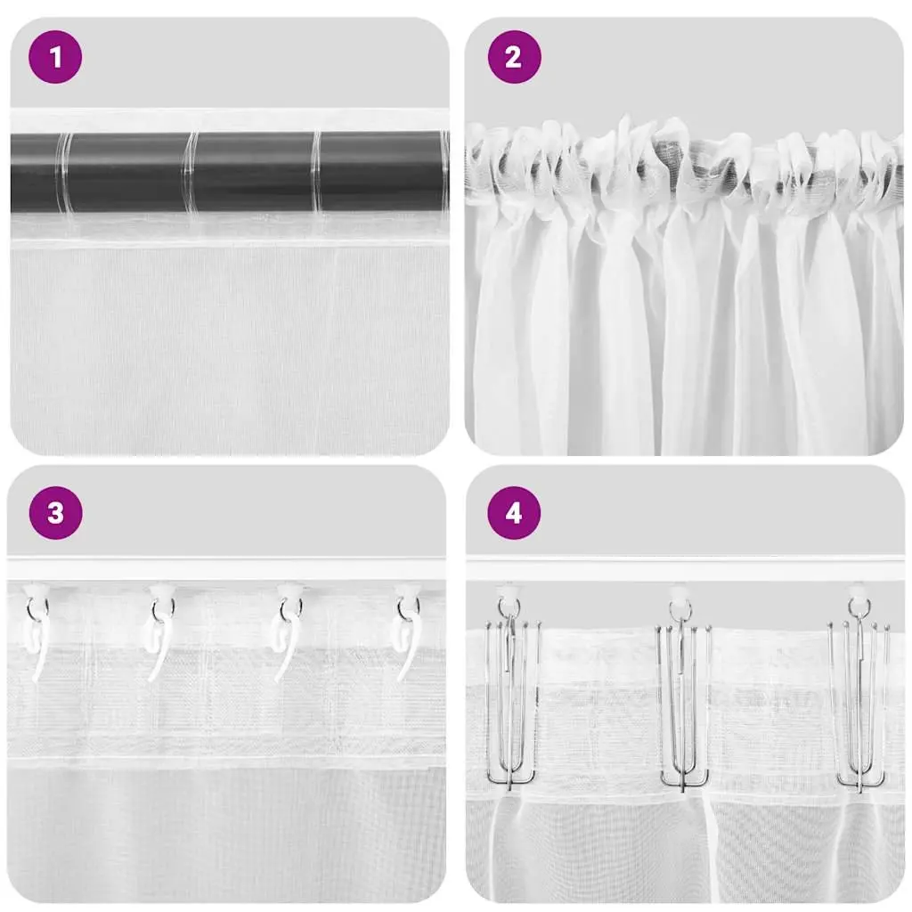 Voile Curtains Black Sheer Window Panels 2 Piece Rod Pocket Drapes