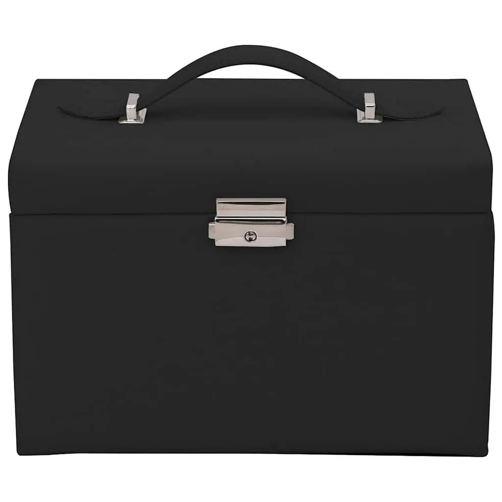 Jewellery Box 4-Layer Organiser with Mirror Black