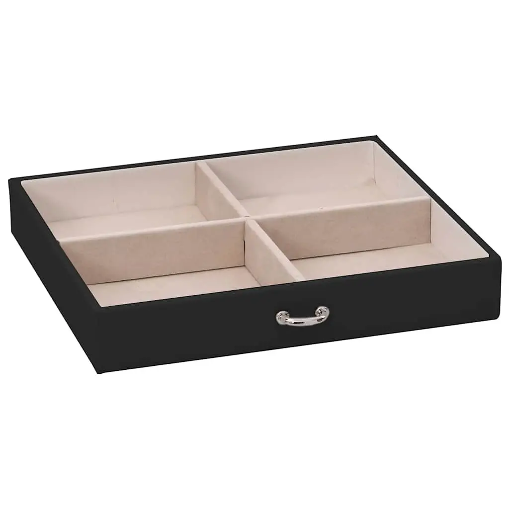 Jewellery Box 4-Layer Organiser with Mirror Black