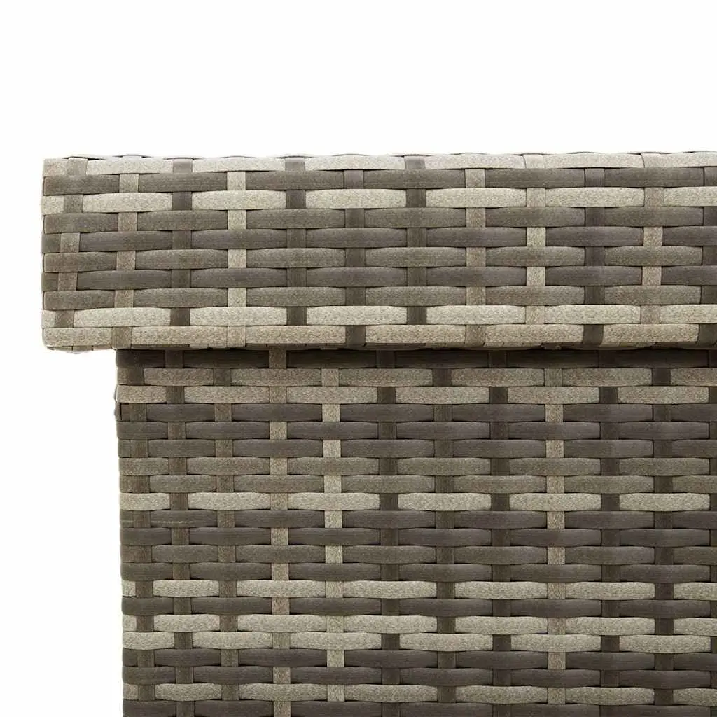 Garden Storage Box Grey Outdoor Furniture 110 x 55 x 73 cm Poly Rattan with Wheels
