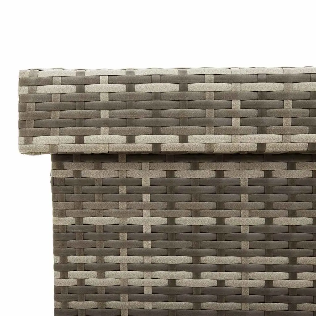 Garden Storage Box with Wheels Grey Outdoor Furniture Rattan Deck Patio