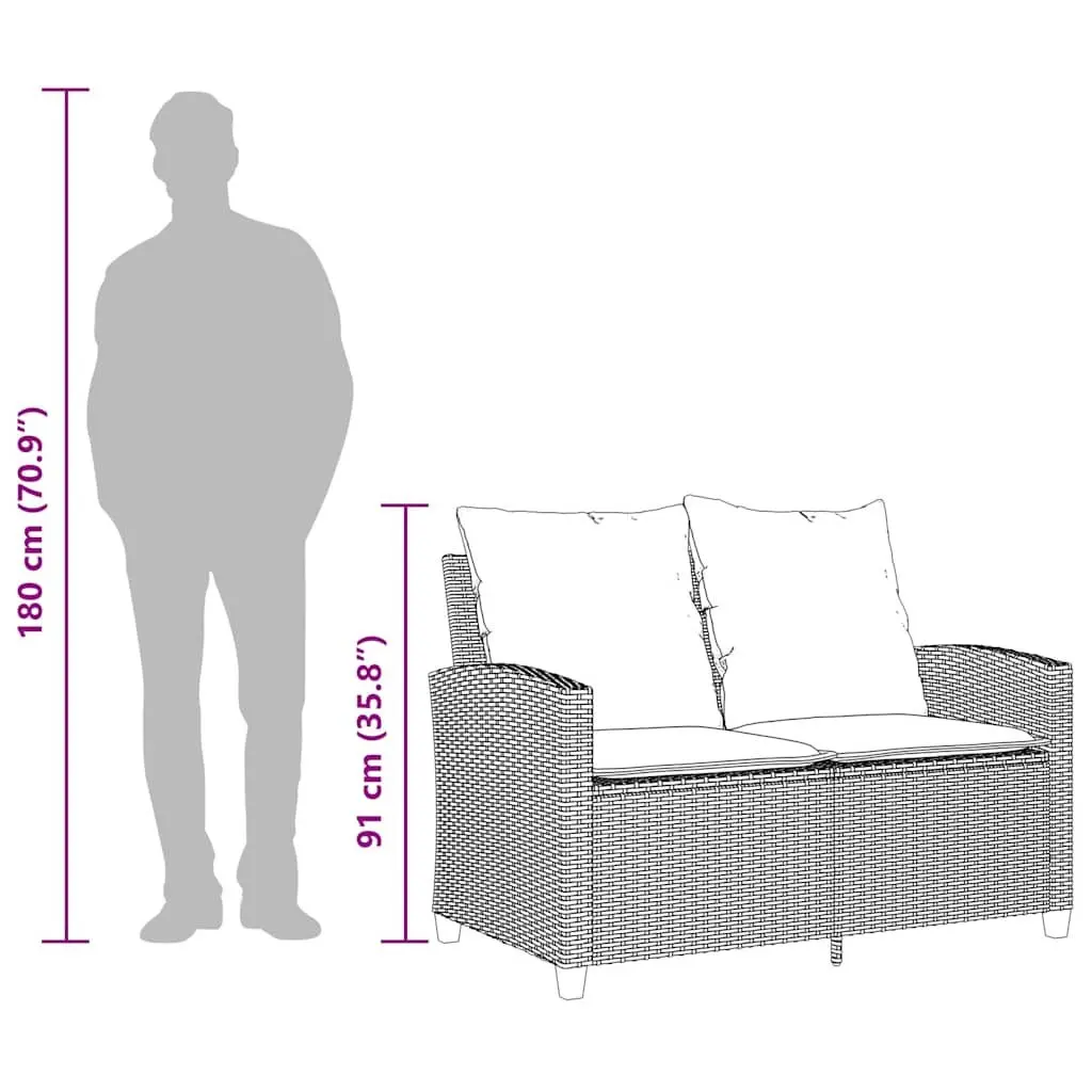 2-Seater Garden Sofa Set