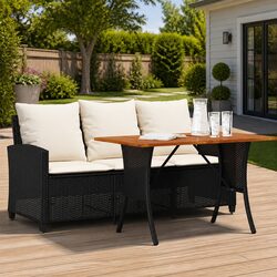 Comfortable 3-Seater Garden Sofa Set with Table