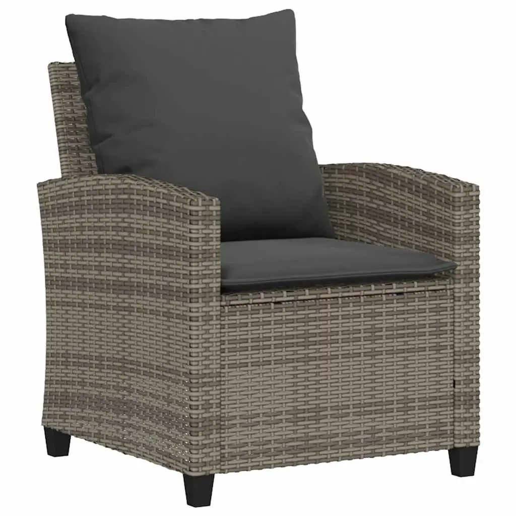 Garden Sofa Set 4 Piece Grey Poly Rattan Cushions Outdoor Patio Seating