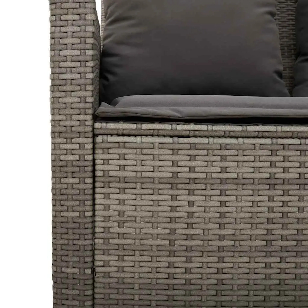 Garden Sofa Set 4 Piece Grey Poly Rattan Cushions Outdoor Patio Seating