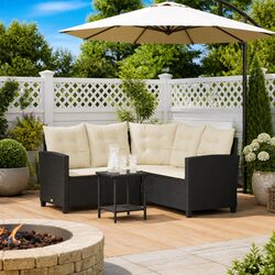 Comfortable L-Shaped Garden Sofa with Easy Care Features