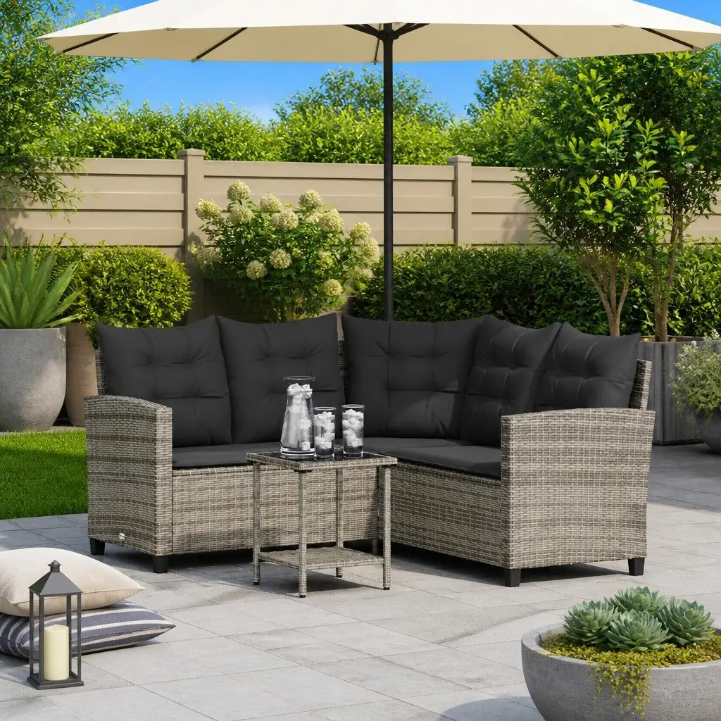 L-Shaped Garden Sofa with Comfort in Mind
