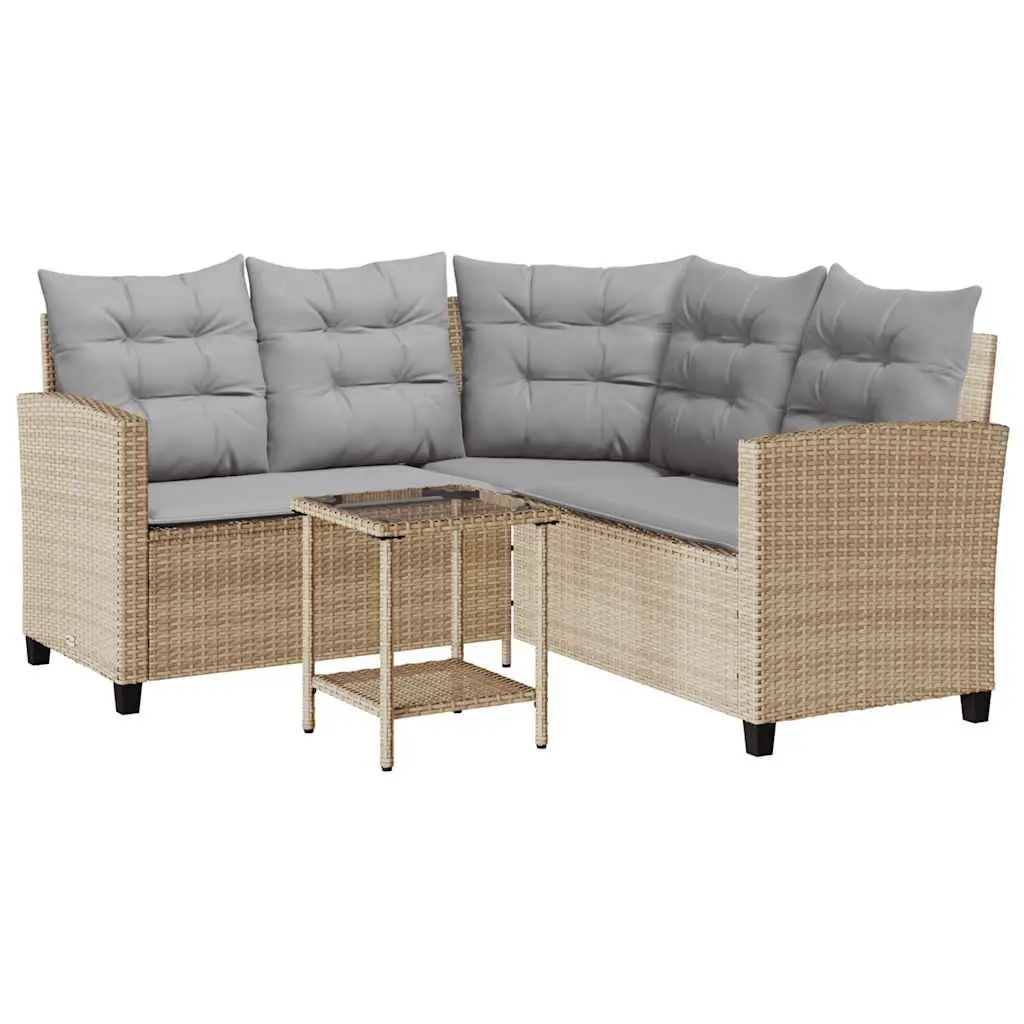 L-Shaped Garden Sofa with Table for Relaxation