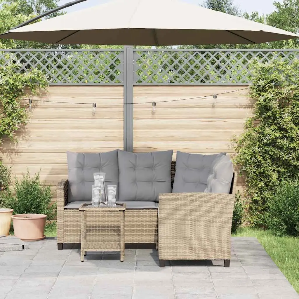 L-Shaped Garden Sofa with Table for Relaxation
