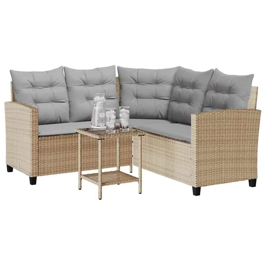 L-Shaped Garden Sofa with Table for Relaxation