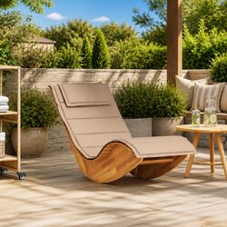 Reliable and Comfortable Wooden Rocking Lounger