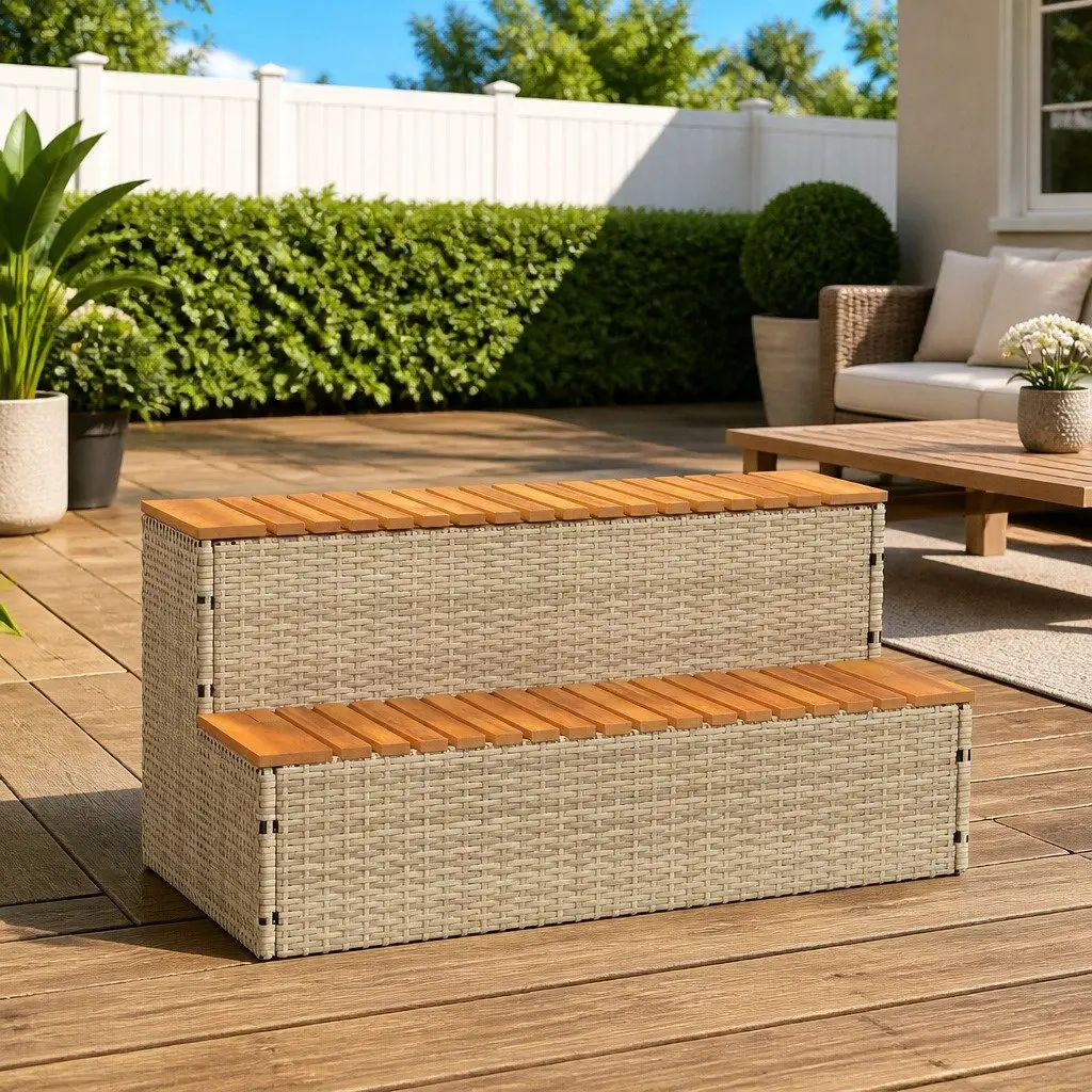 Beige Hot Tub Step for Comfort