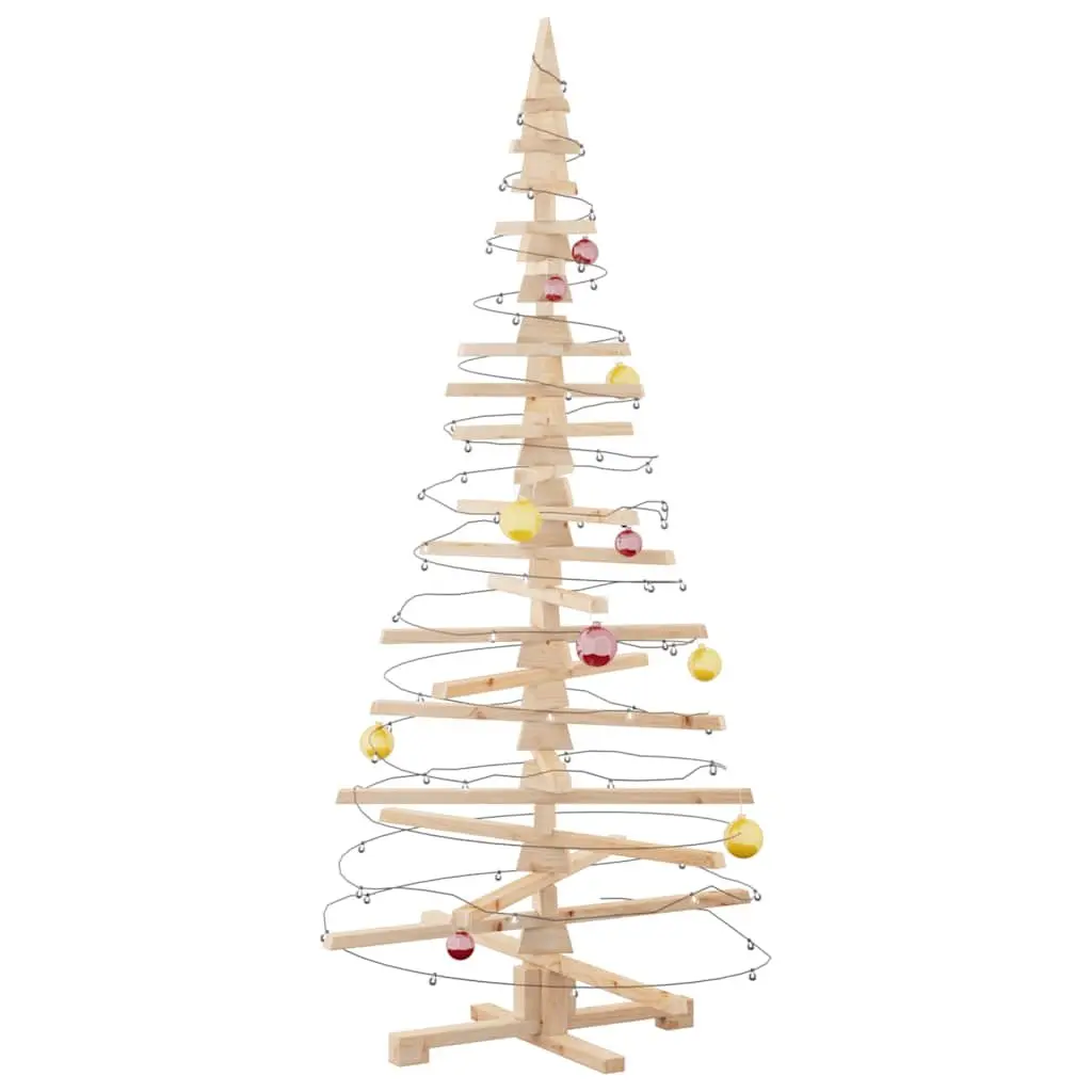 Wooden Holiday Tree 180cm Solid Pine Brown Seasonal Decoration for Home and Office