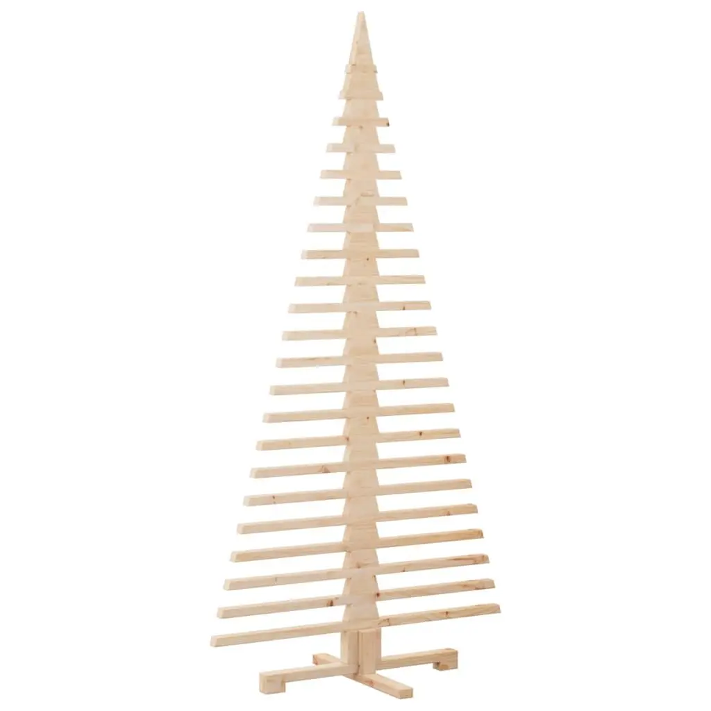 Wooden Holiday Tree 180cm Solid Pine Brown Seasonal Decoration for Home and Office