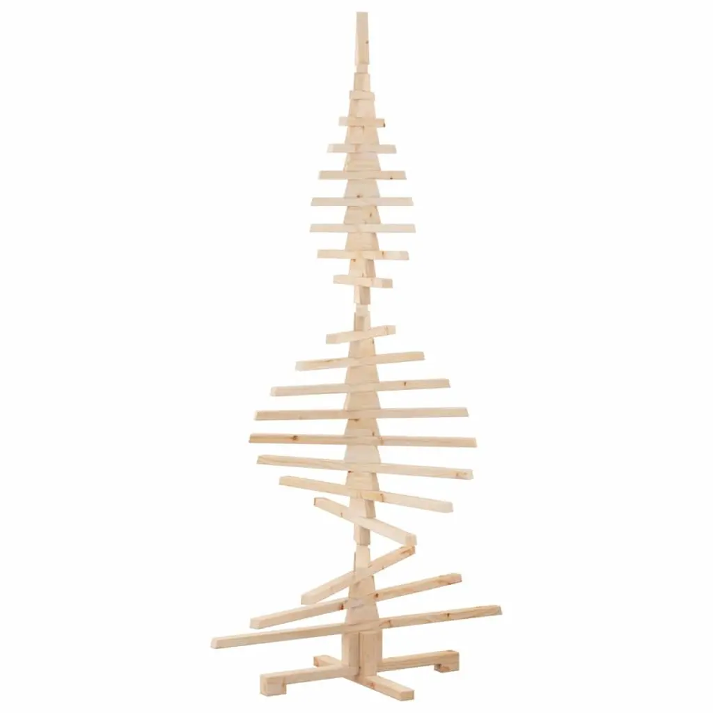 Wooden Holiday Tree 180cm Solid Pine Brown Seasonal Decoration for Home and Office
