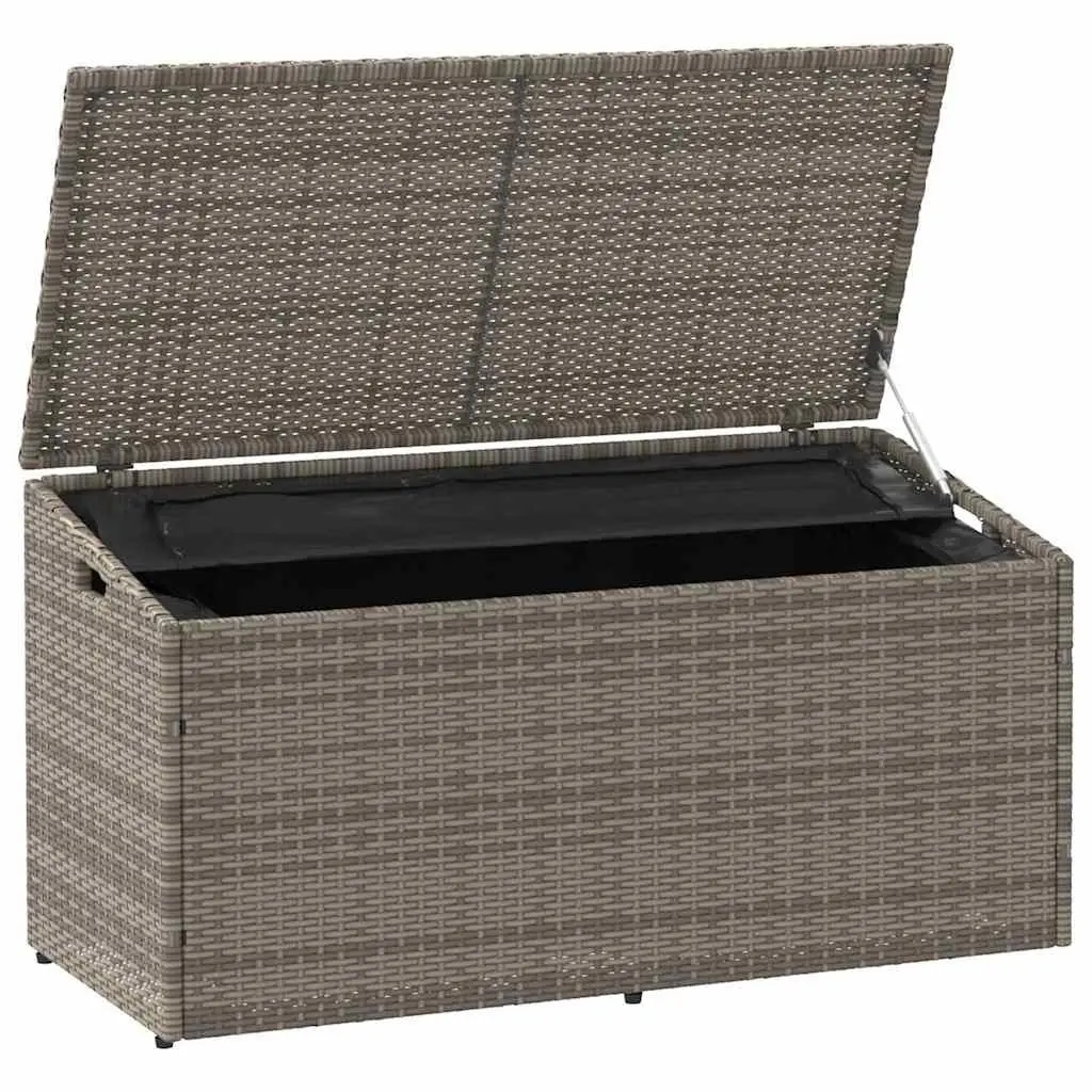 Garden Storage Box Outdoor Furniture Grey 110 x 50 x 58 cm Poly Rattan