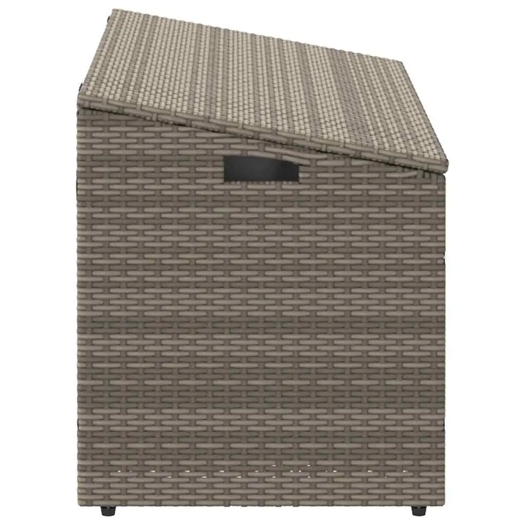 Garden Storage Box Outdoor Furniture Grey 110 x 50 x 58 cm Poly Rattan