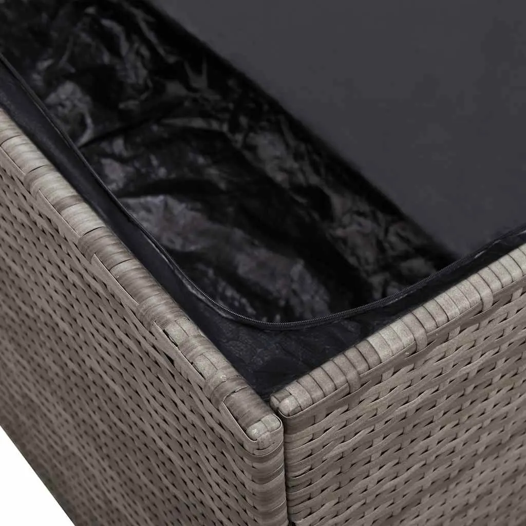 Garden Storage Box Outdoor Furniture Grey 110 x 50 x 58 cm Poly Rattan